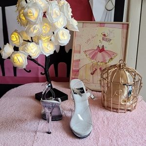 Heeled glass slippers